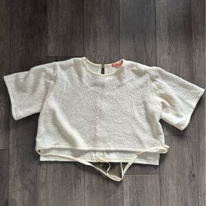 Maison Corazon Cropped Cream Top